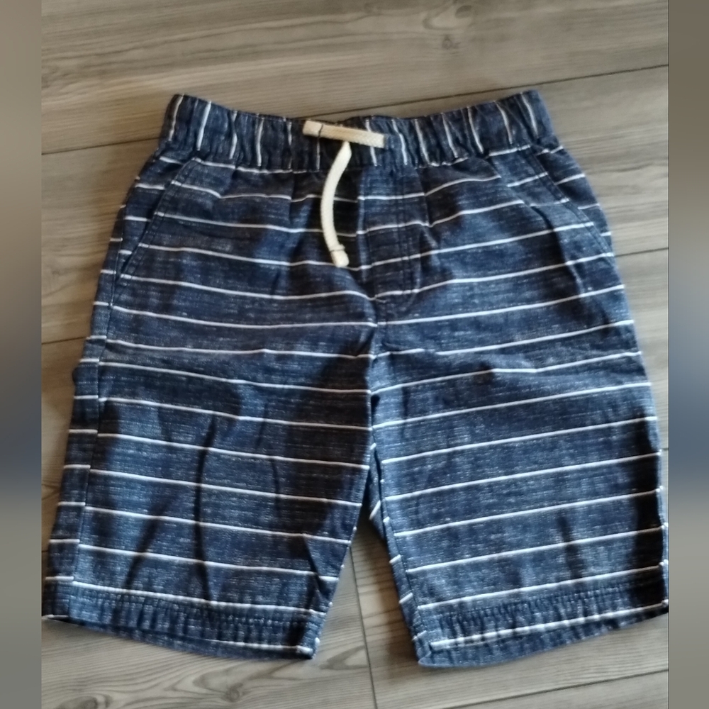 Striped Navy & White Drawstring Shorts
